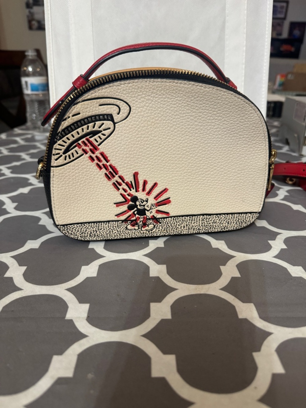 Coach Cream & Red Dome Crossbody with Mickey Graphic - Picture 3 of 10